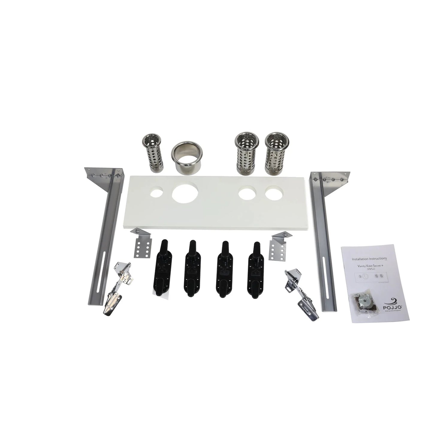 Curling Iron, Flat Iron, Hair Dryer Cabinet Holder | VVS+| White
