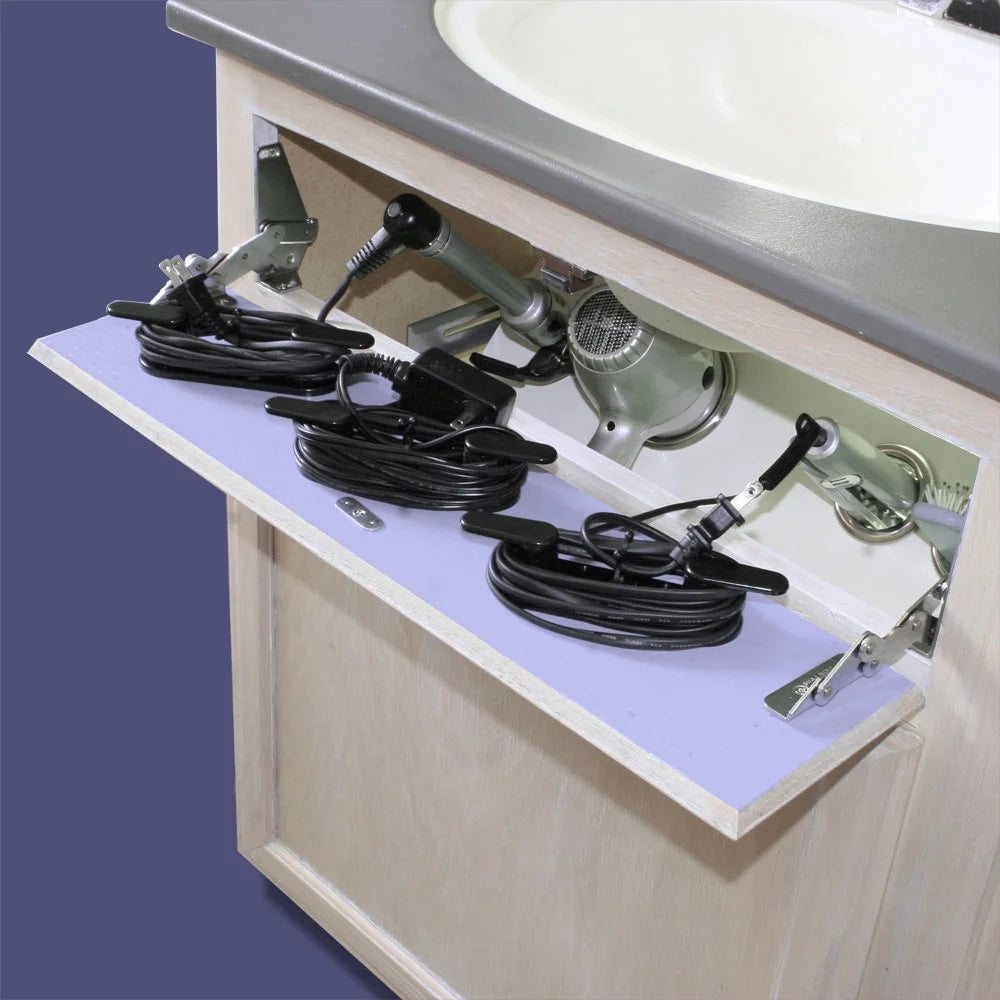 Curling Iron, Flat Iron, Hair Dryer Cabinet Holder | VVS+| White